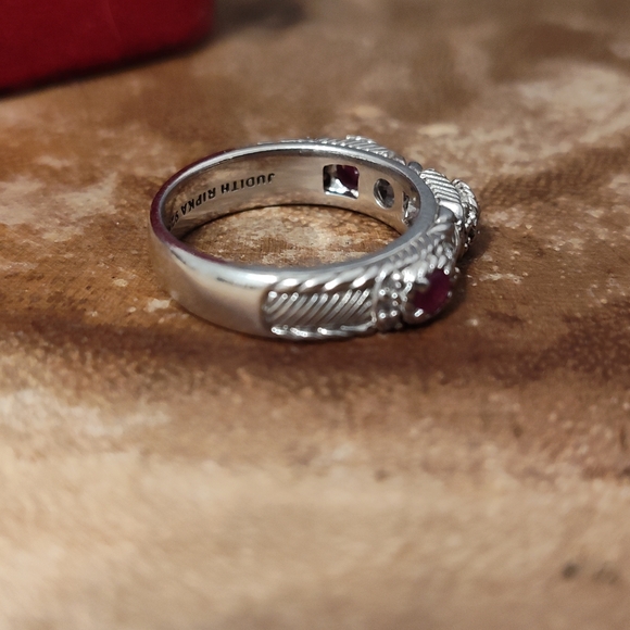 Judith ripka Nat. Ruby and CZ ring - Picture 3 of 6